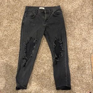 Forever 21 faded black mom jeans high waisted size 25.